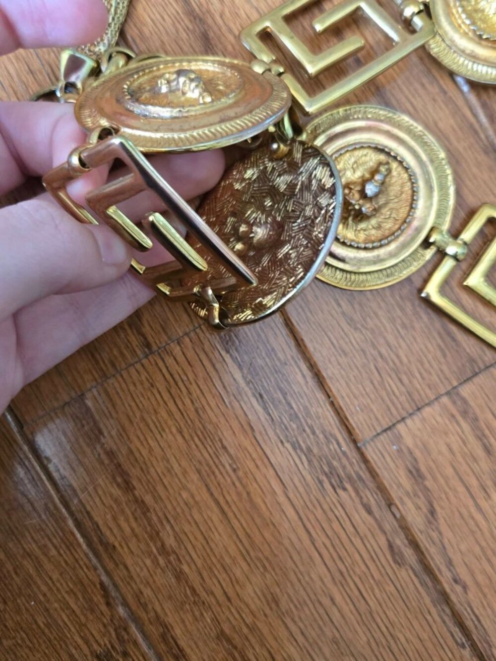 Express Vintage Gold Lion Head Medallion Chunky Chain Belt - Picture 10 of 12